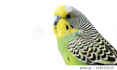 白背景のセキセイインコ 白背景のセキセイインコ 108410220