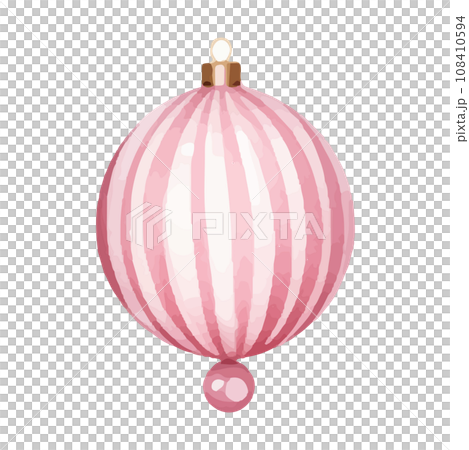Christmas pink ornament watercolor illustration Christmas pink ornament watercolor illustration 108410594