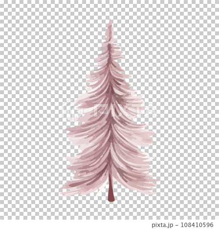 Christmas pink ornament watercolor illustration 108410596