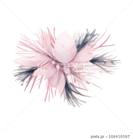 クリスマスのピンクオーナメント水彩画イラスト クリスマスのピンクオーナメント水彩画イラスト 108410597
