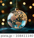Christmas tree toy glass ball in the shape of planet earth 108411140