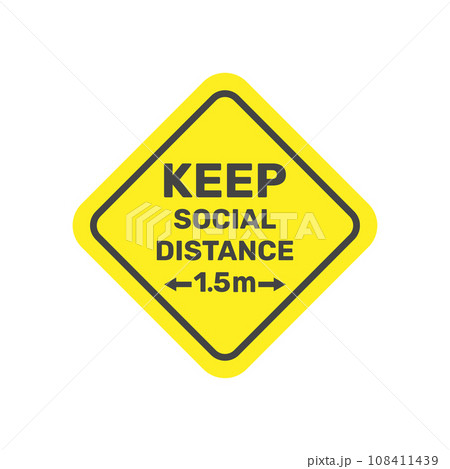 Social distancing icon vector 1.5 metres distance. Quarantine measures. Warning sign. EPS 10 108411439