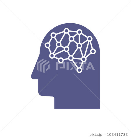 Artificial Intelligence. The image of human head outlines, inside of which there is an abstract circuit board. Artificial Intelligence. The image of human head outlines, inside of which there is an abstract circuit board. 108411788