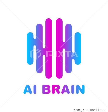 Brain Logo colored silhouette design vector template. Brain Logo colored silhouette design vector template. 108411800