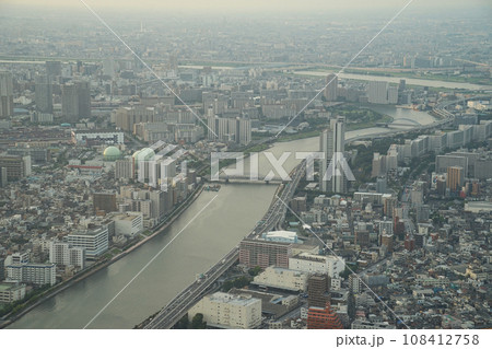 View of the Japanese city from Tokyo Skytree, Japan 108412758