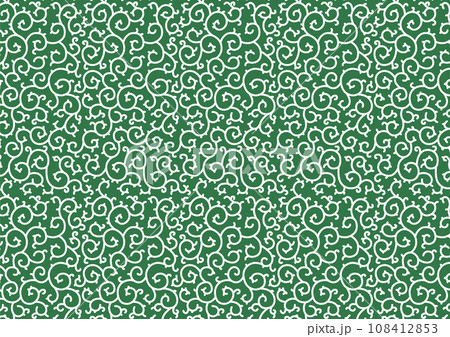 唐草模様（緑） 108412853