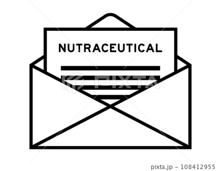 Envelope and letter sign with word nutraceutical as the headline Envelope and letter sign with word nutraceutical as the headline 108412955