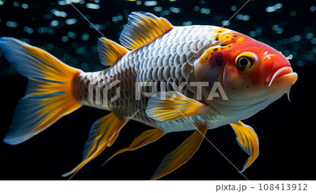 Colorful koi fish on clear water 108413912