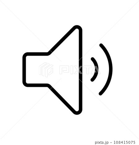 Flat outlined megaphone icon or vector symbol. Alert icon, announcement icon. Horn icon. Loudspeaker. 108415075