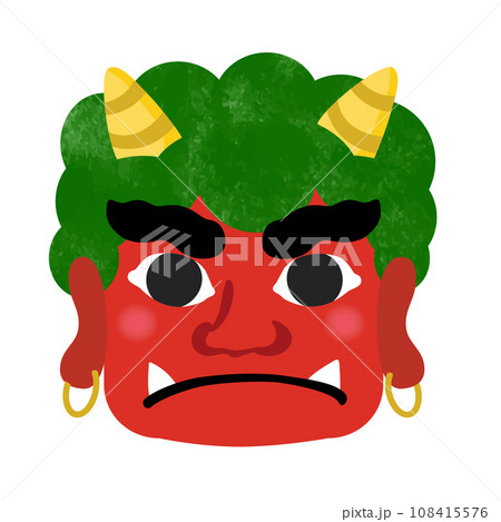 【節分素材】赤鬼の顔 【節分素材】赤鬼の顔 108415576