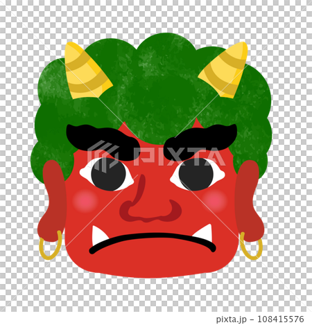 [節分素材] 紅色惡魔臉 108415576