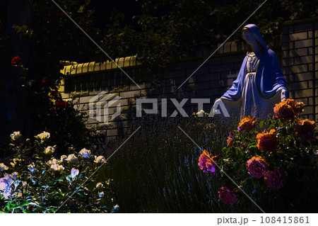 The blessed Virgin Mary statue figure Catholic praying for our lady - The Virgin Mary. High quality photo The blessed Virgin Mary statue figure Catholic praying for our lady - The Virgin Mary. High quality photo 108415861