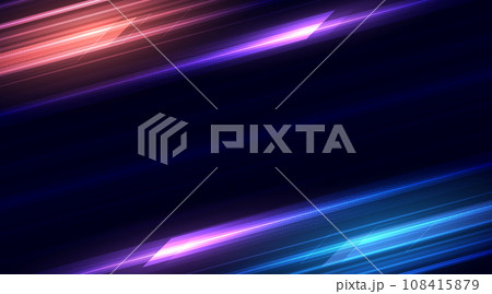 Modern abstract high-speed light effect. Abstract background with curved beams of light. Technology futuristic dynamic motion. Movement pattern for banner or poster design. Vector EPS10. 108415879