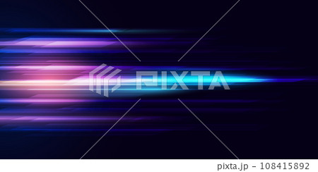 Modern abstract high-speed light effect. Abstract background with curved beams of light. Technology futuristic dynamic motion. Movement pattern for banner or poster design. Vector EPS10. Modern abstract high-speed light effect. Abstract background with curved beams of light. Technology futuristic dynamic motion. Movement pattern for banner or poster design. Vector EPS10. 108415892