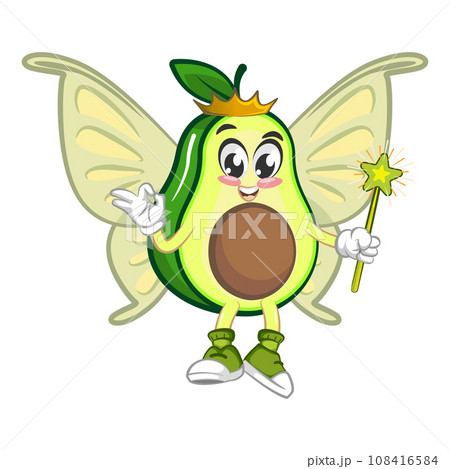 avocado cute cartoon mascot illustration vector being fairy avocado cute cartoon mascot illustration vector being fairy 108416584