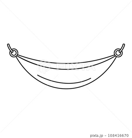Beach hammock icon. Outline beach hammock vector icon for web design isolated on white background 108416670
