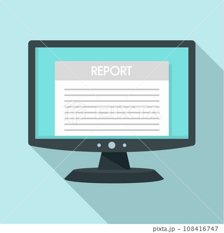 Digital tax report icon. Flat illustration of digital tax report vector icon for web design 108416747