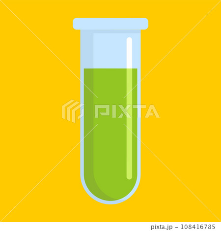 Green test tube icon. Flat illustration of green test tube vector icon for web design 108416785