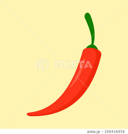 Red chilli icon. Flat illustration of red chilli vector icon for web design 108416856
