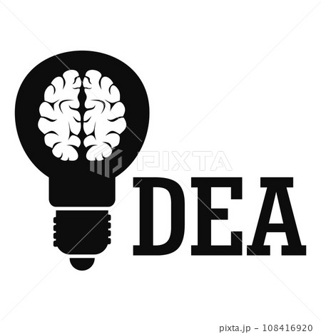 Brain idea logo. Simple illustration of brain idea vector logo for web design isolated on white background Brain idea logo. Simple illustration of brain idea vector logo for web design isolated on white background 108416920