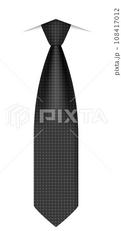 Black necktie icon. Realistic illustration of black necktie vector icon for web design isolated on white background Black necktie icon. Realistic illustration of black necktie vector icon for web design isolated on white background 108417012