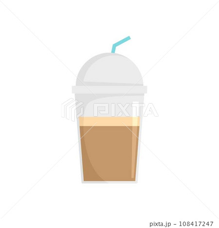 Frappe chocolate icon. Flat illustration of frappe chocolate vector icon for web design 108417247