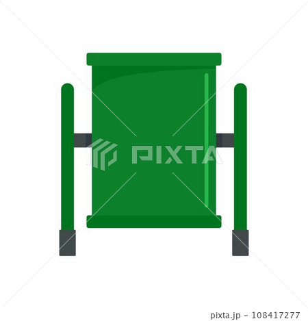 Green trash can icon. Flat illustration of green trash can vector icon for web design Green trash can icon. Flat illustration of green trash can vector icon for web design 108417277