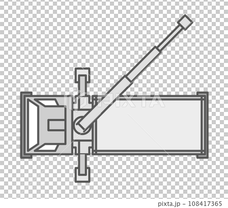 Flat illustration of a unic vehicle lifting materials and luggage at a construction site Flat illustration of a unic vehicle lifting materials and luggage at a construction site 108417365