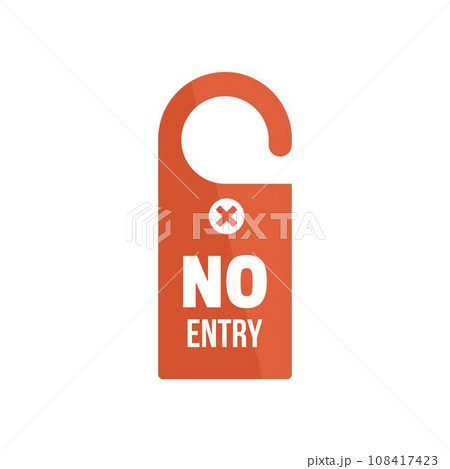 No entry door hanger icon. Flat illustration of no entry door hanger vector icon for web design No entry door hanger icon. Flat illustration of no entry door hanger vector icon for web design 108417423