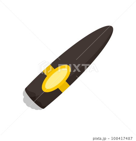 Big brown cuban cigar icon. Flat illustration of big brown cuban cigar vector icon for web design 108417487