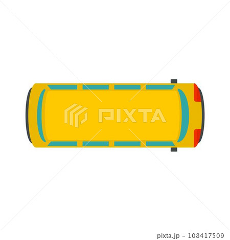 Top view school bus icon. Flat illustration of top view school bus vector icon for web design Top view school bus icon. Flat illustration of top view school bus vector icon for web design 108417509