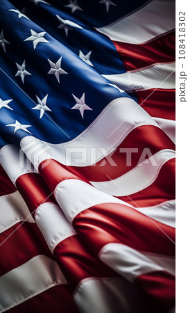 Vertical Banner With USA Flag 108418302