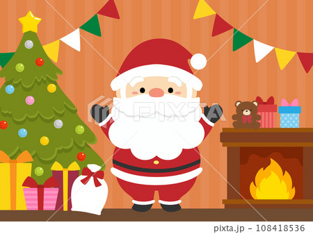 クリスマスのコスチュームを着た可愛いサンタさん 108418536