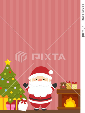 プレゼントとサンタがきたクリスマスカード 108418544