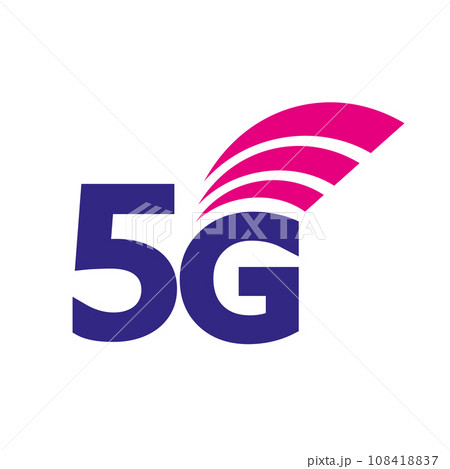 5G Vector Icon. 5th Generation Wireless Internet Network Connection Information Technology Illustration. Mobile devices telecommunication business web networking. EPS 10. 108418837