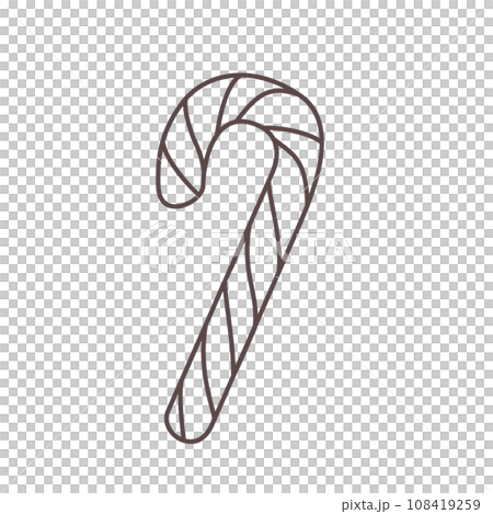 Isolated outline Christmas candy cane Isolated outline Christmas candy cane 108419259