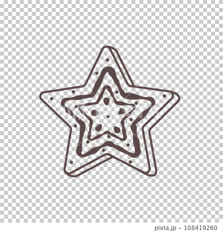 Outline Christmas gingerbread star with glaze Outline Christmas gingerbread star with glaze 108419260