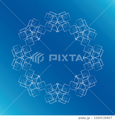 素材_フレーム_雪の結晶と光をモチーフにした冬の飾り枠。高級感のある囲みのデザイン。字無 素材_フレーム_雪の結晶と光をモチーフにした冬の飾り枠。高級感のある囲みのデザイン。字無 108419907