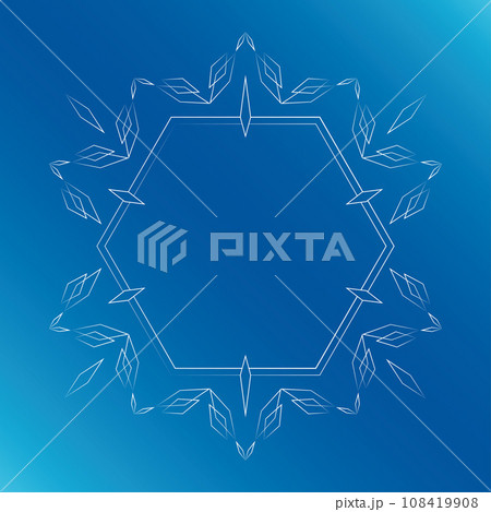 素材_フレーム_雪の結晶と光をモチーフにした冬の飾り枠。高級感のある囲みのデザイン。字無 素材_フレーム_雪の結晶と光をモチーフにした冬の飾り枠。高級感のある囲みのデザイン。字無 108419908
