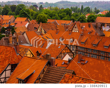 small town. tiled roofs, top view. UNESCO World Heritage city. 108420911