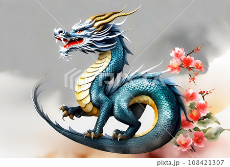 青金龍と花 108421307