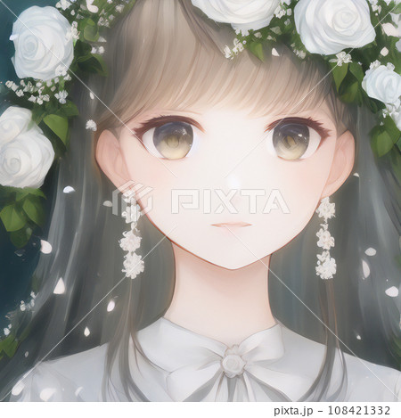 薔薇シリーズ（Ⅱ）綺麗なバラと女の子【AI生成画像】 108421332