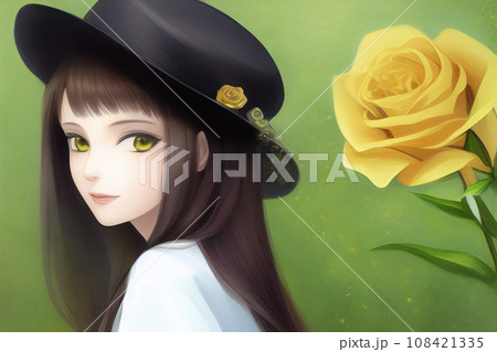 薔薇シリーズ（Ⅱ）綺麗なバラと女の子【AI生成画像】 108421335