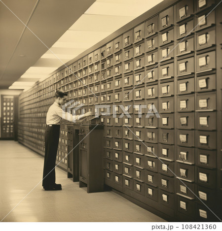 card catalog cabinet in library card catalog cabinet in library 108421360