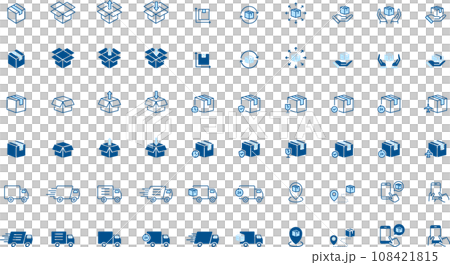 Two-color blue EC-related icon set Two-color blue EC-related icon set 108421815