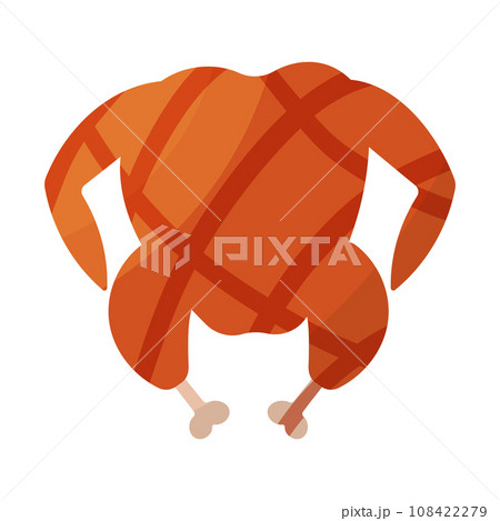chicken whole bbq grill fry icon element 108422279
