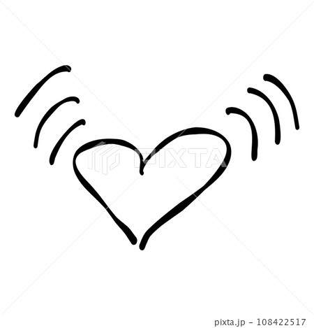 heart beat love icon doodle black element 108422517