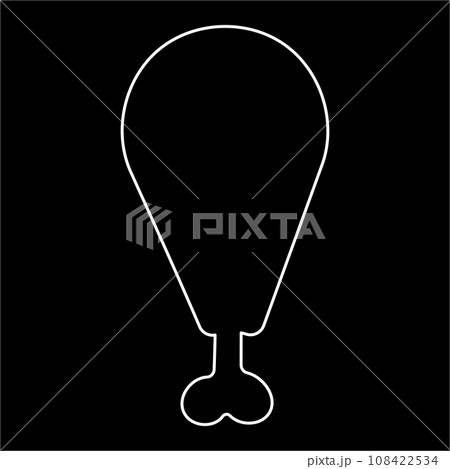 chicken leg black white line icon element 108422534