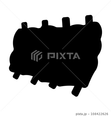 ribs bbq meat black white element icon 108422626