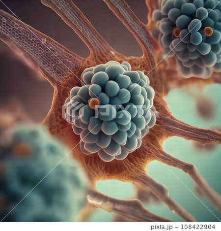 A close up digital illustration of a cell. 108422904